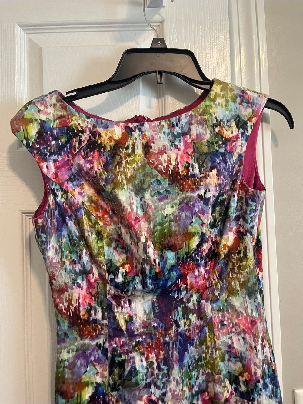 Kay Unger Floral Cotton Sheath Dress - Picture 2 of 5